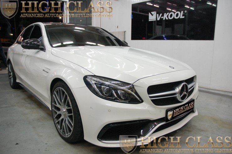 벤츠 C63 AMG 본넷PPF + 앞범퍼PPF + 사이드스커트 카본 PPF [창원하이클라스]