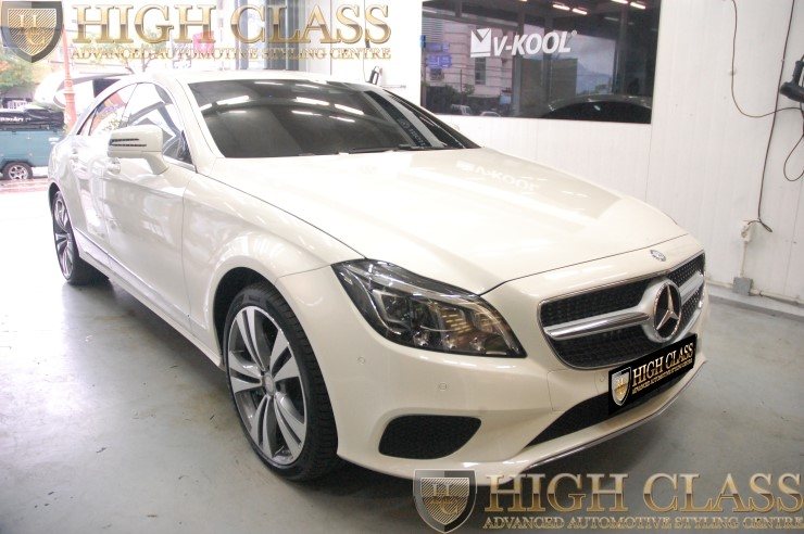 창원 브이쿨썬팅 전문대리점 하이클라스에서 벤츠 CLS350d 브이쿨썬팅 시공하고 현대웰슨 WS-6500FG 블랙박스도 장착했어요  