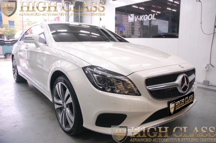창원 브이쿨썬팅 전문대리점 하이클라스에서 벤츠 CLS350d 브이쿨썬팅 시공하고 현대웰슨 WS-6500FG 블랙박스도 장착했어요  