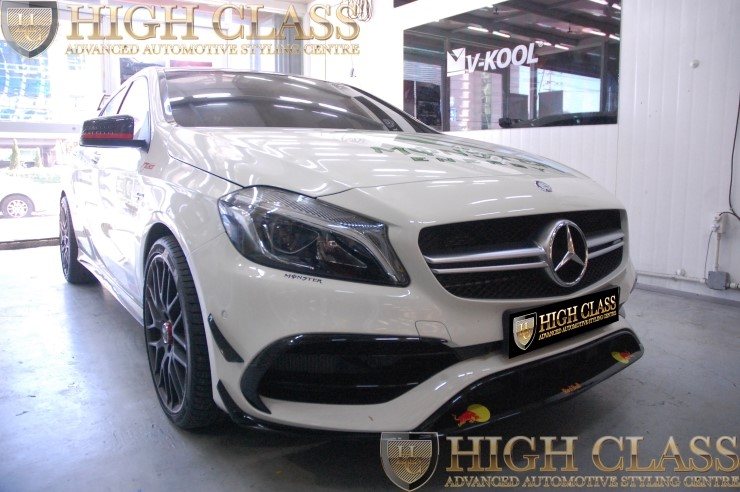 자동차 라이트필름 테일램프 PPF 앞뒤로 스모그색상 선택한 벤츠 A45 AMG 멋져요!!