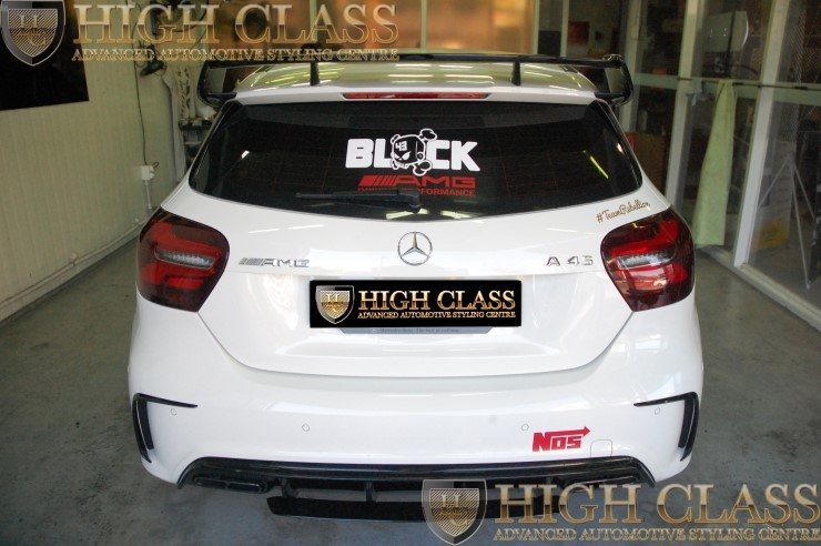 자동차 라이트필름 테일램프 PPF 앞뒤로 스모그색상 선택한 벤츠 A45 AMG 멋져요!!