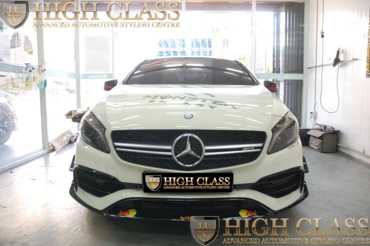 자동차 라이트필름 테일램프 PPF 앞뒤로 스모그색상 선택한 벤츠 A45 AMG 멋져요!!