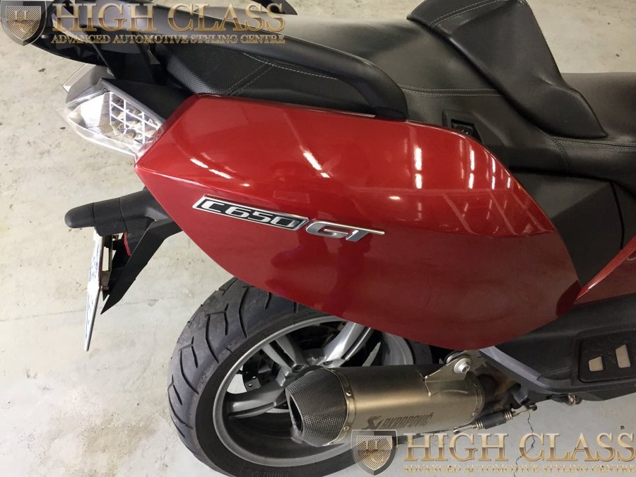 창원 바이크랩핑 BMW C650GT 전체를 화이트 카스킨으로