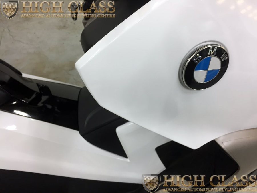 창원 바이크랩핑 BMW C650GT 전체를 화이트 카스킨으로