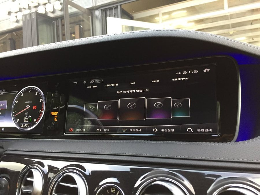 창원 수입차 네비게이션 매립 벤츠 S500 순정의 답답함 아이나비X1큐브로 해소