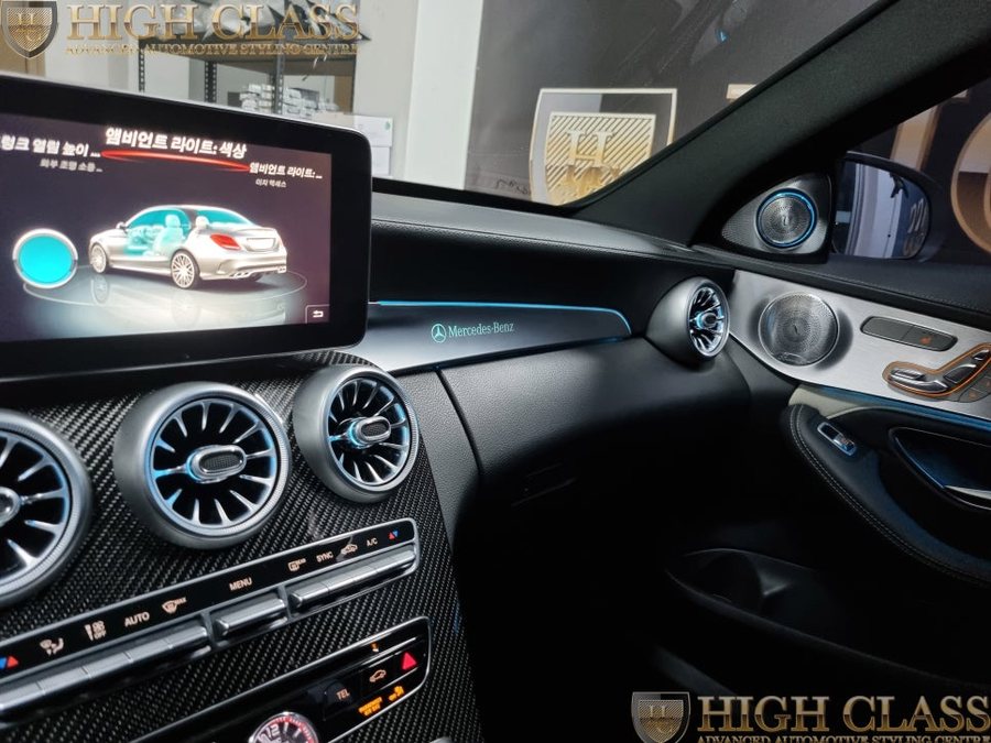 벤츠 C63 AMG 전동트위터 송풍구 대시보드 엠비언트 2열 열선시트