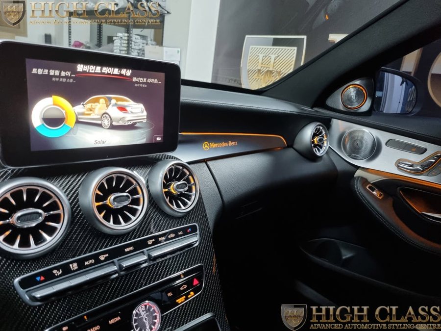 벤츠 C63 AMG 전동트위터 송풍구 대시보드 엠비언트 2열 열선시트