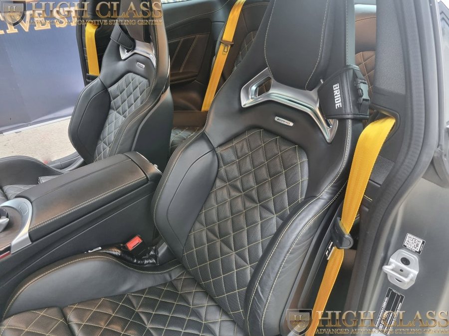 벤츠 C클래스 C63 AMG 쿠페 옐로 컬러안전벨트 시공