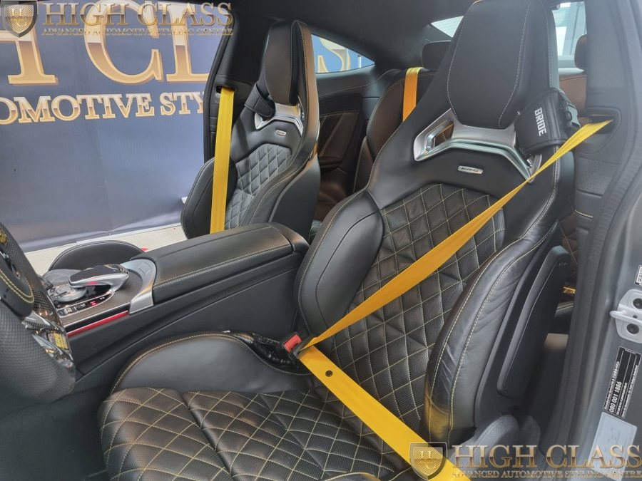 벤츠 C클래스 C63 AMG 쿠페 옐로 컬러안전벨트 시공