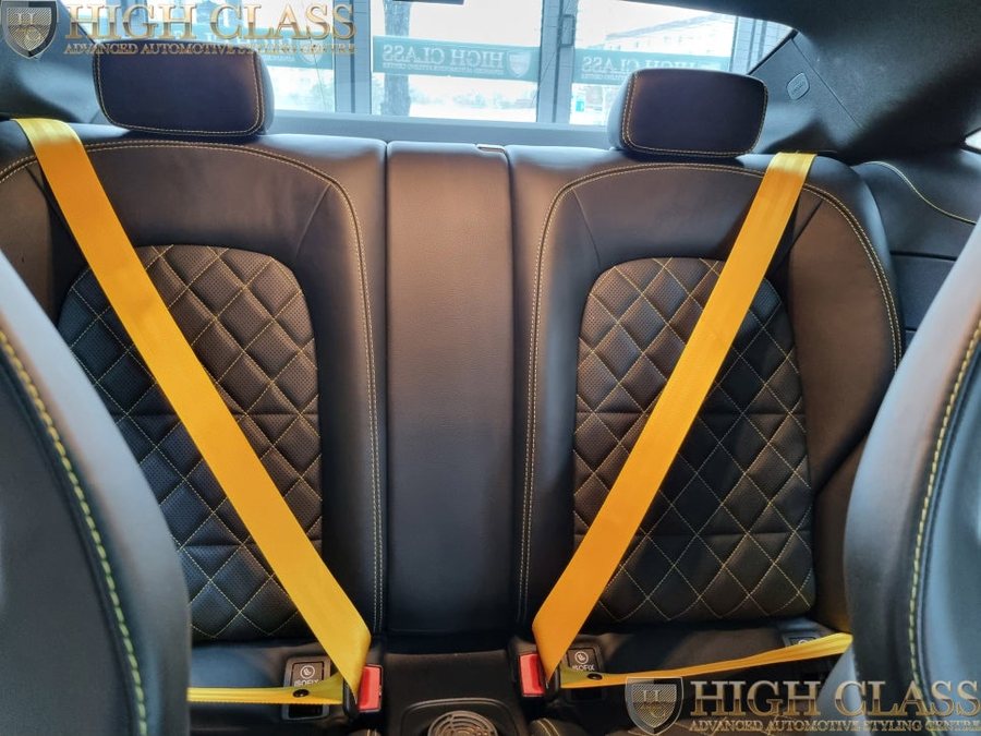 벤츠 C클래스 C63 AMG 쿠페 옐로 컬러안전벨트 시공