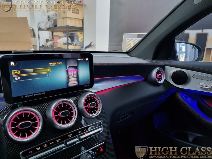 벤츠 GLC 64색 터빈 송풍구 + AMG 대시보드 엠비언트