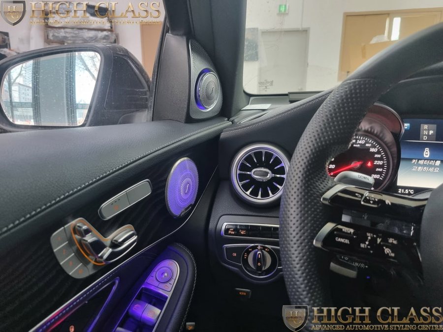벤츠 GLC 220d 64색 구축, 전동트위터, 송풍구,대시보드, 미드레인지 엠비언트