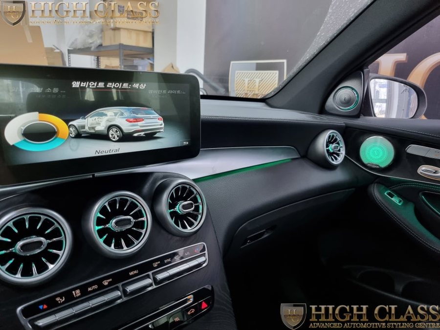 벤츠 GLC 220d 64색 구축, 전동트위터, 송풍구,대시보드, 미드레인지 엠비언트