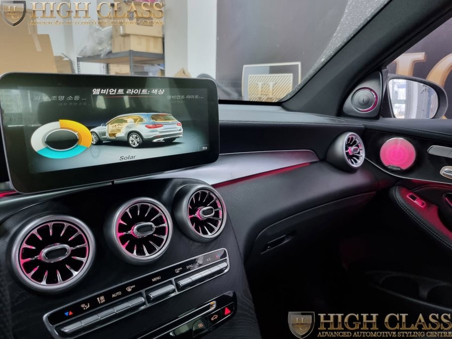벤츠 GLC 220d 64색 구축, 전동트위터, 송풍구,대시보드, 미드레인지 엠비언트