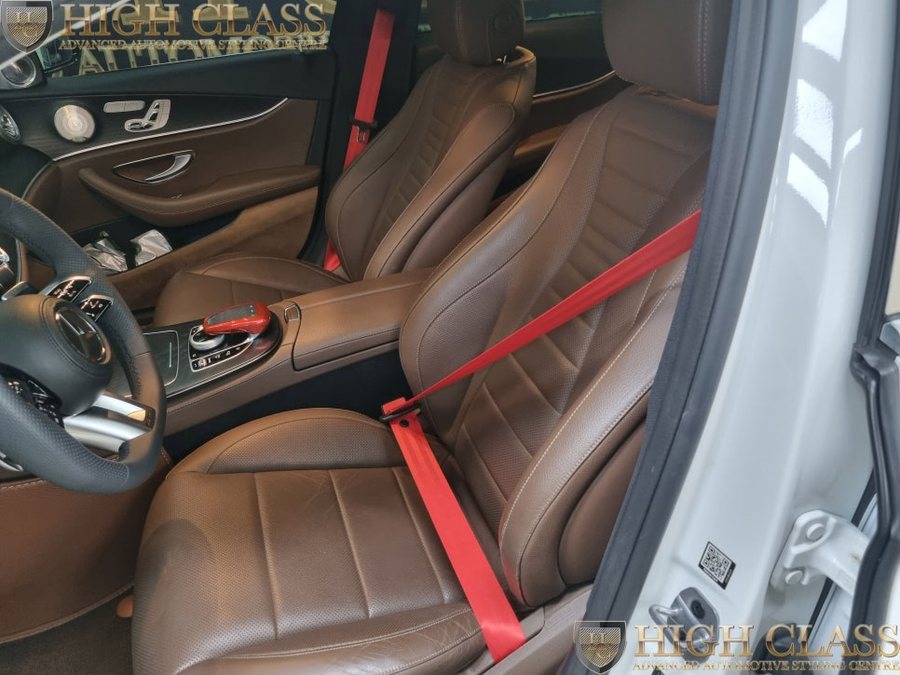 벤츠 E클래스 E300 레드 컬러 안전벨트 전 좌석 시공완료