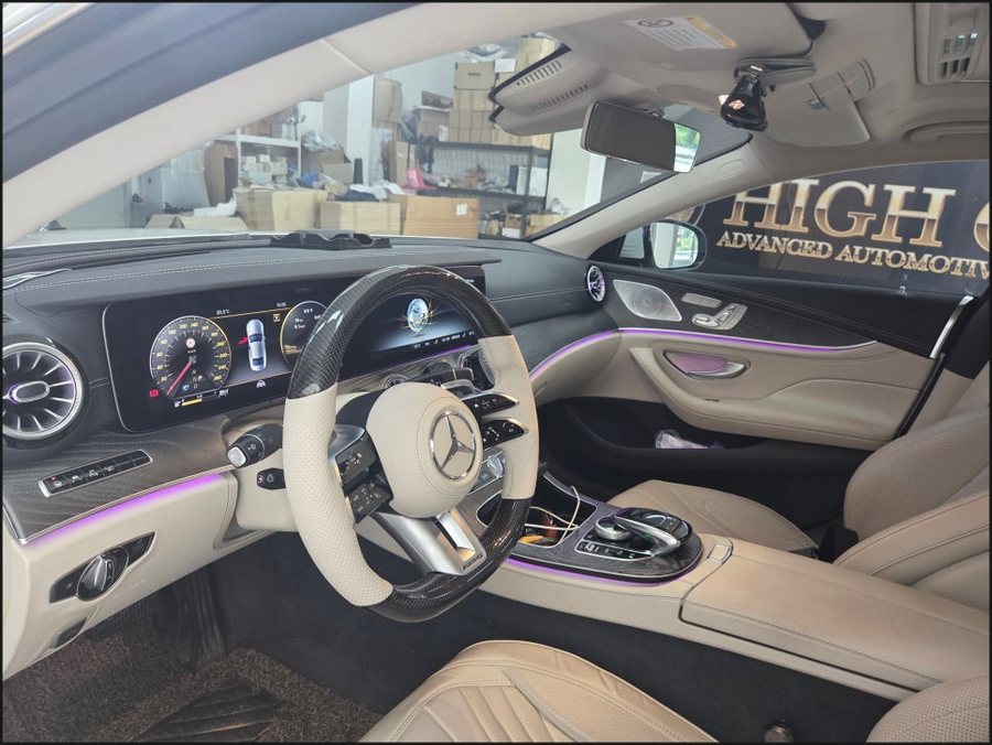 벤츠 CLS450 베이지 잠자리핸들, 반자율주행과 핸들열선까지 그대로